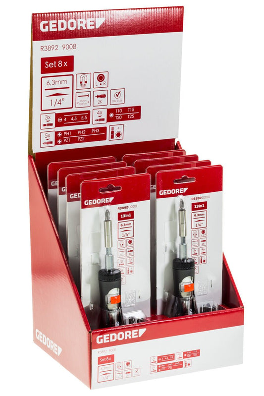 GEDORE red R38929008 - Mostrar 8x tornillo de trinquete dr.bit tlskp. (3301795) - Ferrotecnia