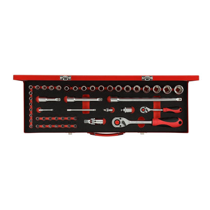 GEDORE red R46004049 - Juego de llaves de vaso 1/4"+1/2", 49 piezas (3300010) - Ferrotecnia