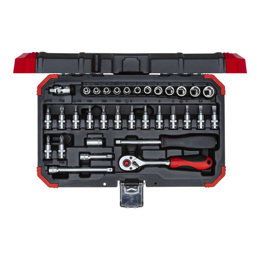 GEDORE red R49003033 - Juego de llaves de vaso de 1/4" con 33 herramientas (3300051) - Ferrotecnia