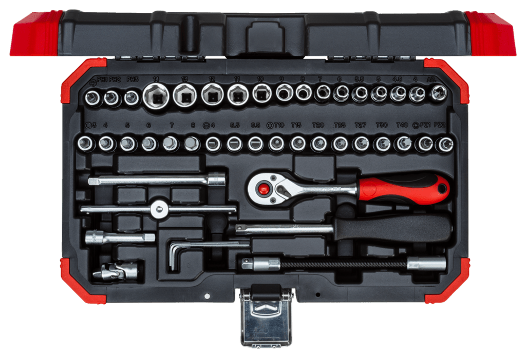 GEDORE red R49003046 - Juego de llaves de vaso 1/4" 4 - 14 mm, 46 piezas (3300052) - Ferrotecnia
