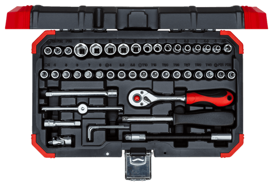 GEDORE red R49003046 - Juego de llaves de vaso 1/4" 4 - 14 mm, 46 piezas (3300052) - Ferrotecnia