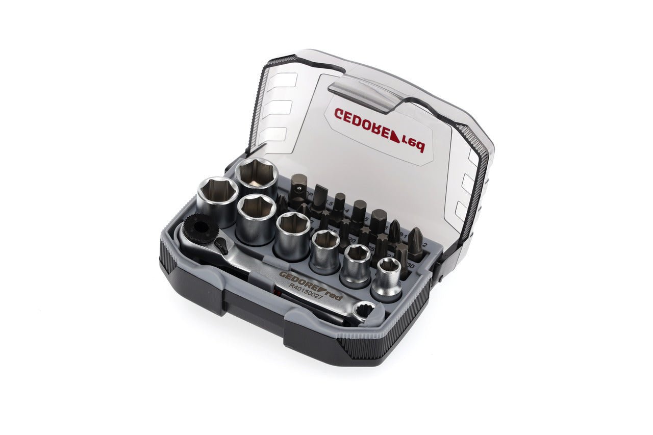 GEDORE red R49005023 - Juego de puntas y vasos 1/4" 6 - 13 mm, 23 piezas (3300026) - Ferrotecnia
