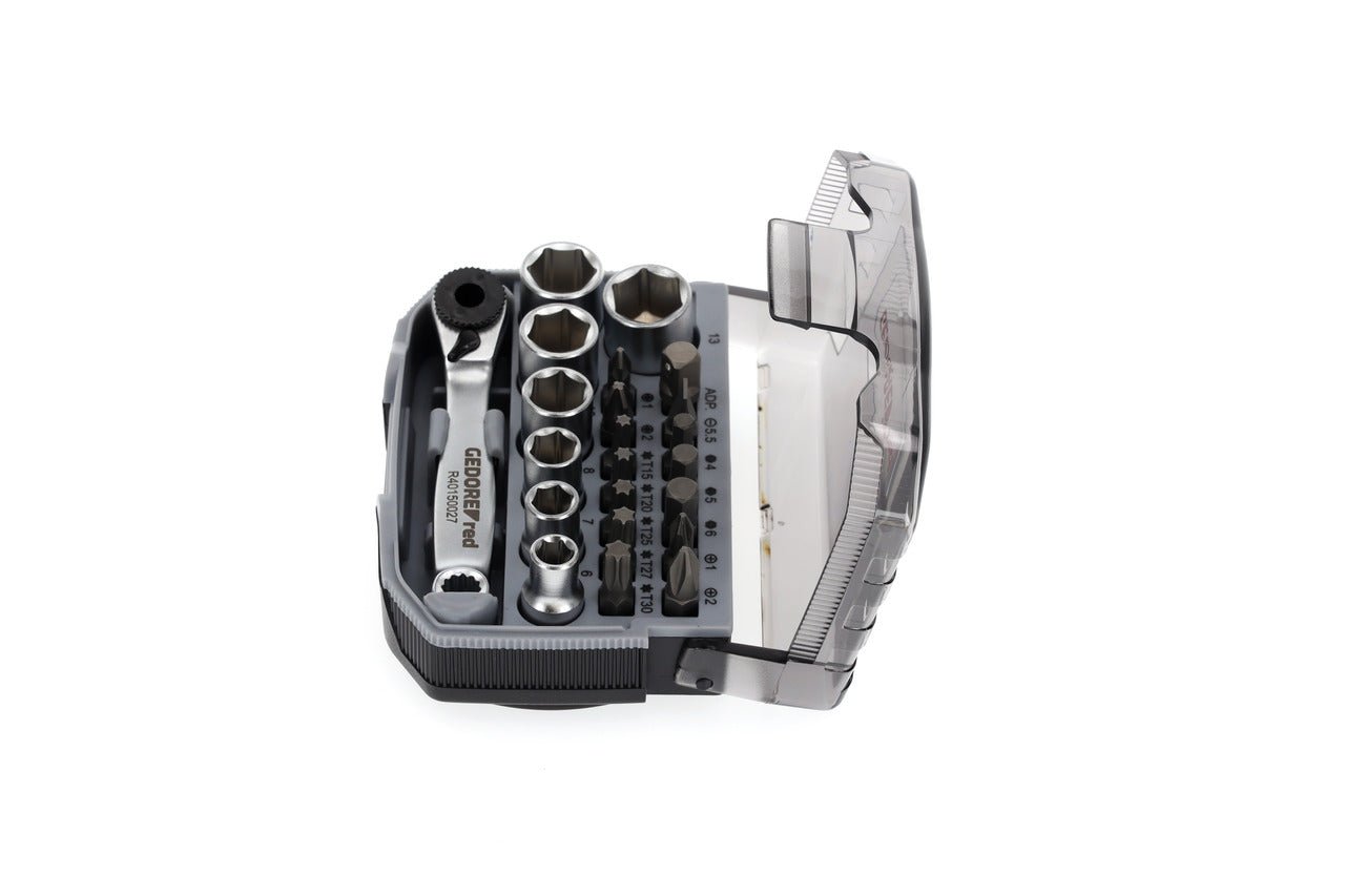 GEDORE red R49005023 - Juego de puntas y vasos 1/4" 6 - 13 mm, 23 piezas (3300026) - Ferrotecnia