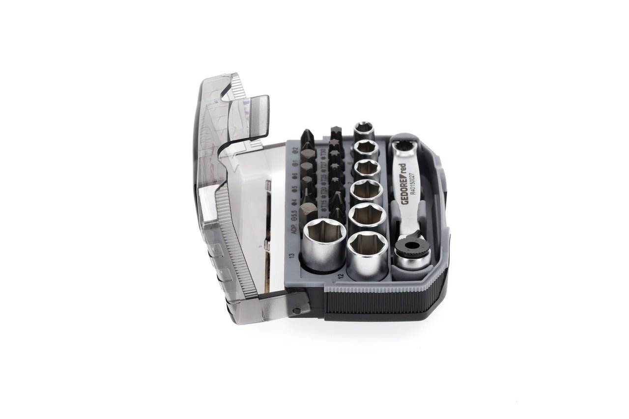 GEDORE red R49005023 - Juego de puntas y vasos 1/4" 6 - 13 mm, 23 piezas (3300026) - Ferrotecnia