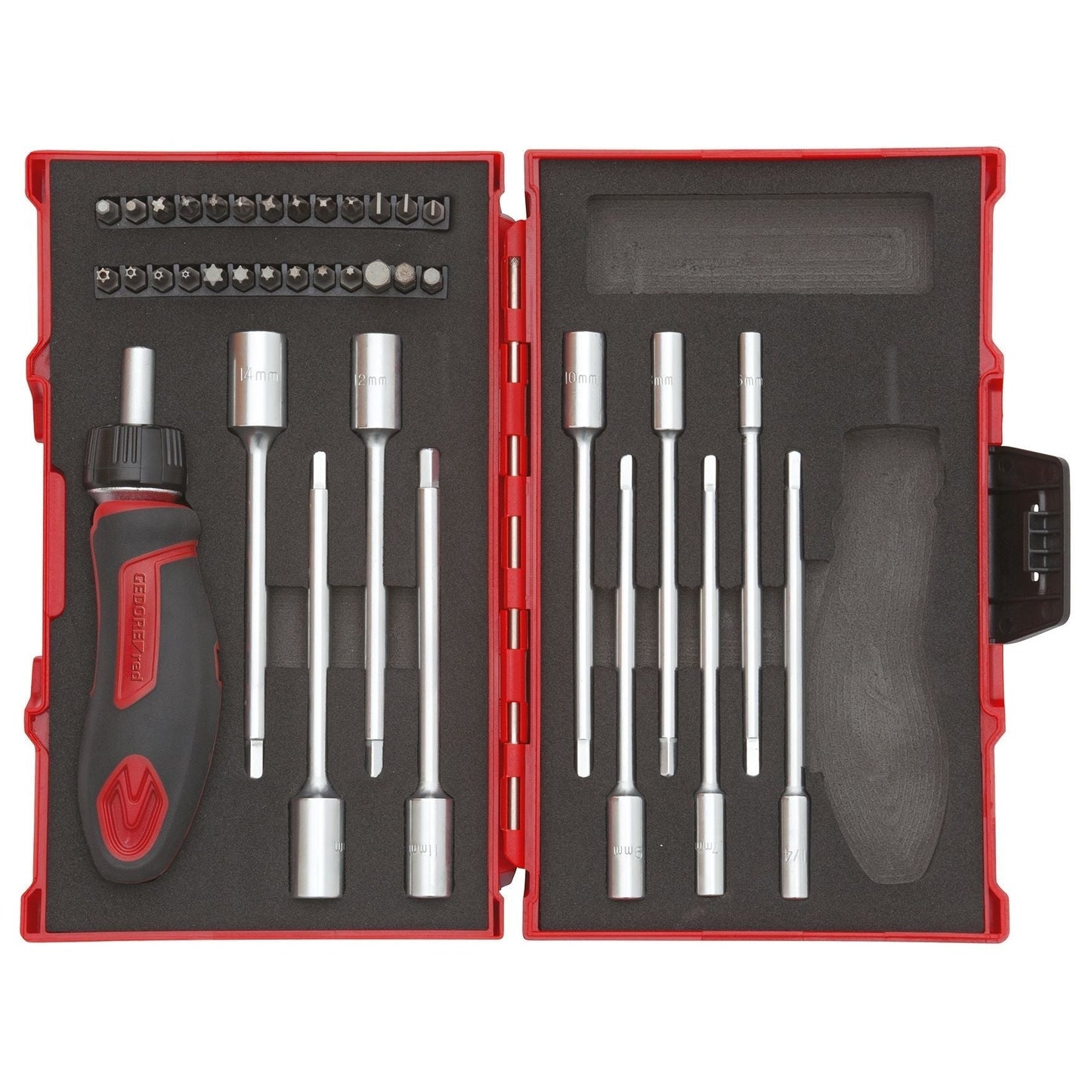 GEDORE red R49005037 - Tool set with T-ratchet 1/4", 37 pieces (3300025)