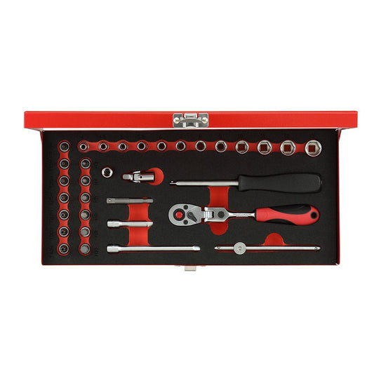 GEDORE red R49044033 - Juego de llaves de vaso 1/4", 4 - 13 mm, 33 piezas (3300004) - Ferrotecnia