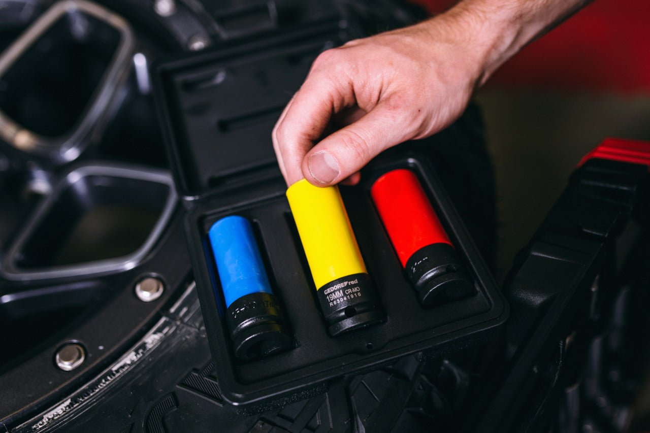 GEDORE red R63043003 - Juego de vasos de impacto 1/2" para llantas, 3 piezas (3300578) - Ferrotecnia