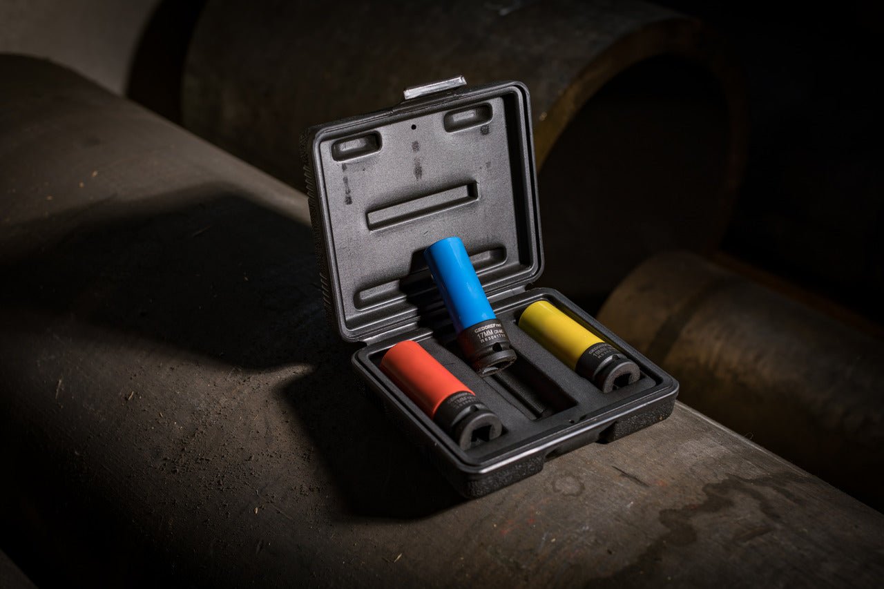 GEDORE red R63043003 - Juego de vasos de impacto 1/2" para llantas, 3 piezas (3300578) - Ferrotecnia