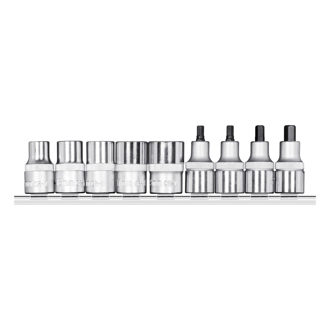 GEDORE red R68008009 - Vasos destornilladores 1/2" con carril, 9 piezas (3301872) - Ferrotecnia