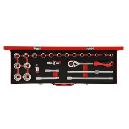 GEDORE red R69004024 - Juego de llaves de vaso 1/2" 10 - 32 mm, 24 piezas (3300006) - Ferrotecnia