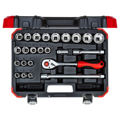 GEDORE red R69013024 - Juego de llaves de vaso 1/2" 10 - 32 mm, 24 piezas (3300056) - Ferrotecnia
