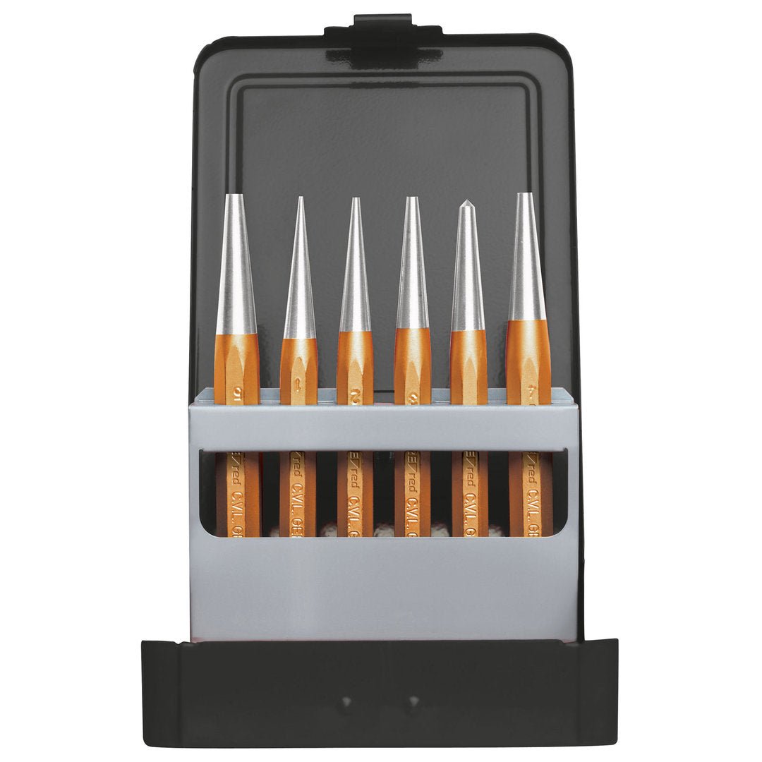 GEDORE red R90100006 - Juego de botadores cónicos Ø 1 - 10 mm + punzón, 6 piezas (3300825) - Ferrotecnia