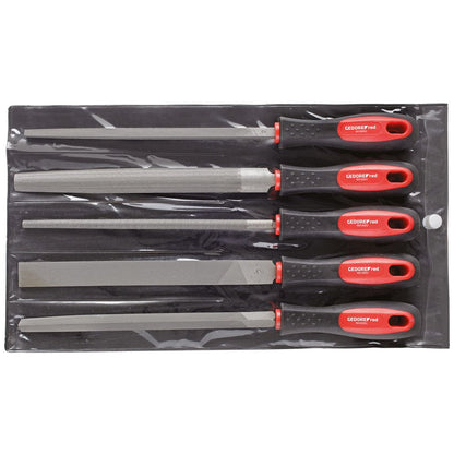 GEDORE red R93000005 - Juego de limas 3 cantos + 4 cantos + planas + redondas + medias 5 piezas (3301597) - Ferrotecnia