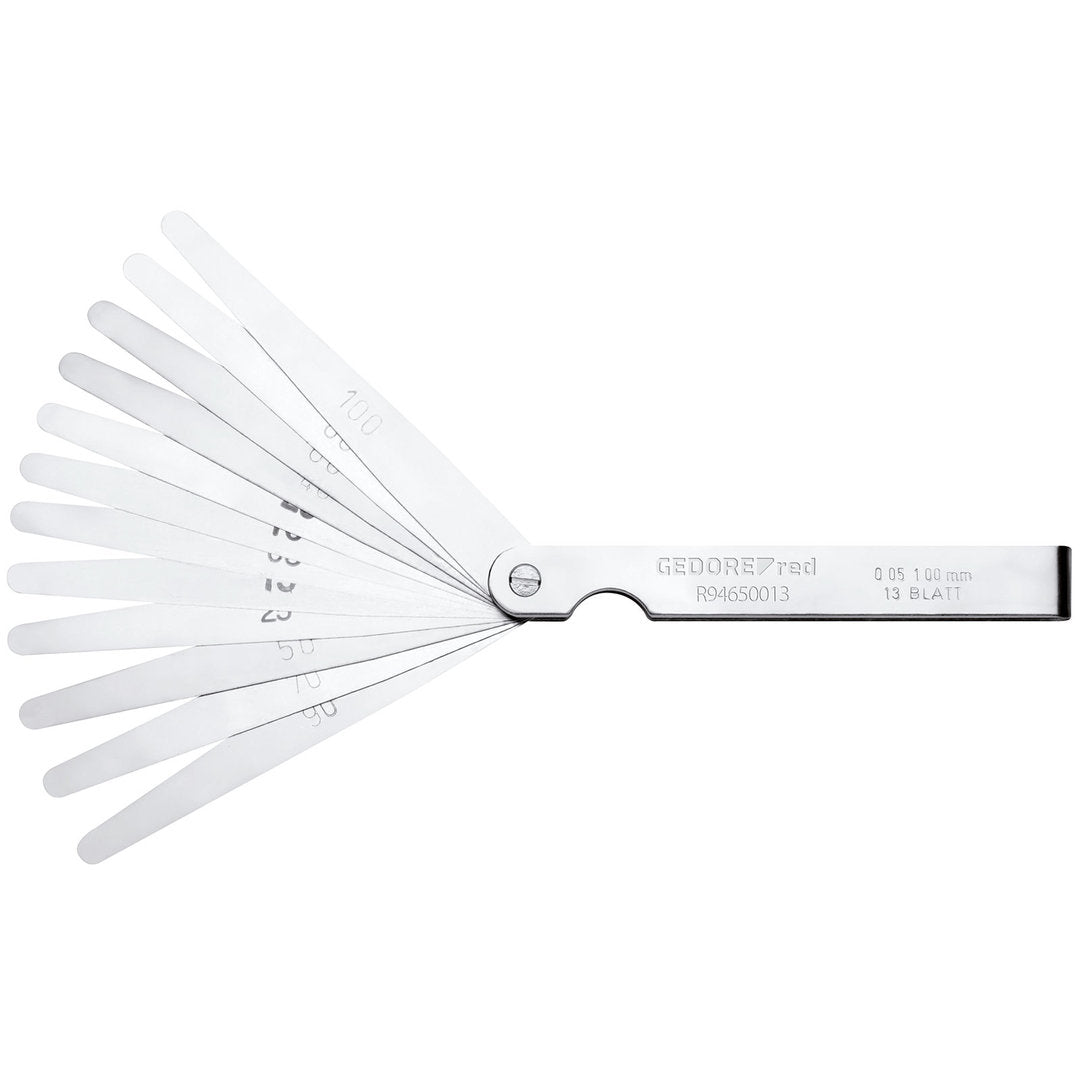 GEDORE red R94650013 - Surtido de galgas de forma abanico 5 - 100/100 13 piezas (3301431) - Ferrotecnia