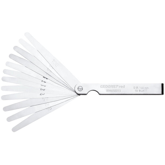 GEDORE red R94650013 - Surtido de galgas de forma abanico 5 - 100/100 13 piezas (3301431) - Ferrotecnia