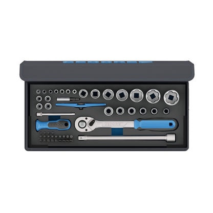 GEDORE TC 19 - 20 - MU - 10 - Juego Vasos 1/4" - 1/2" 52 pzas - Ferrotecnia