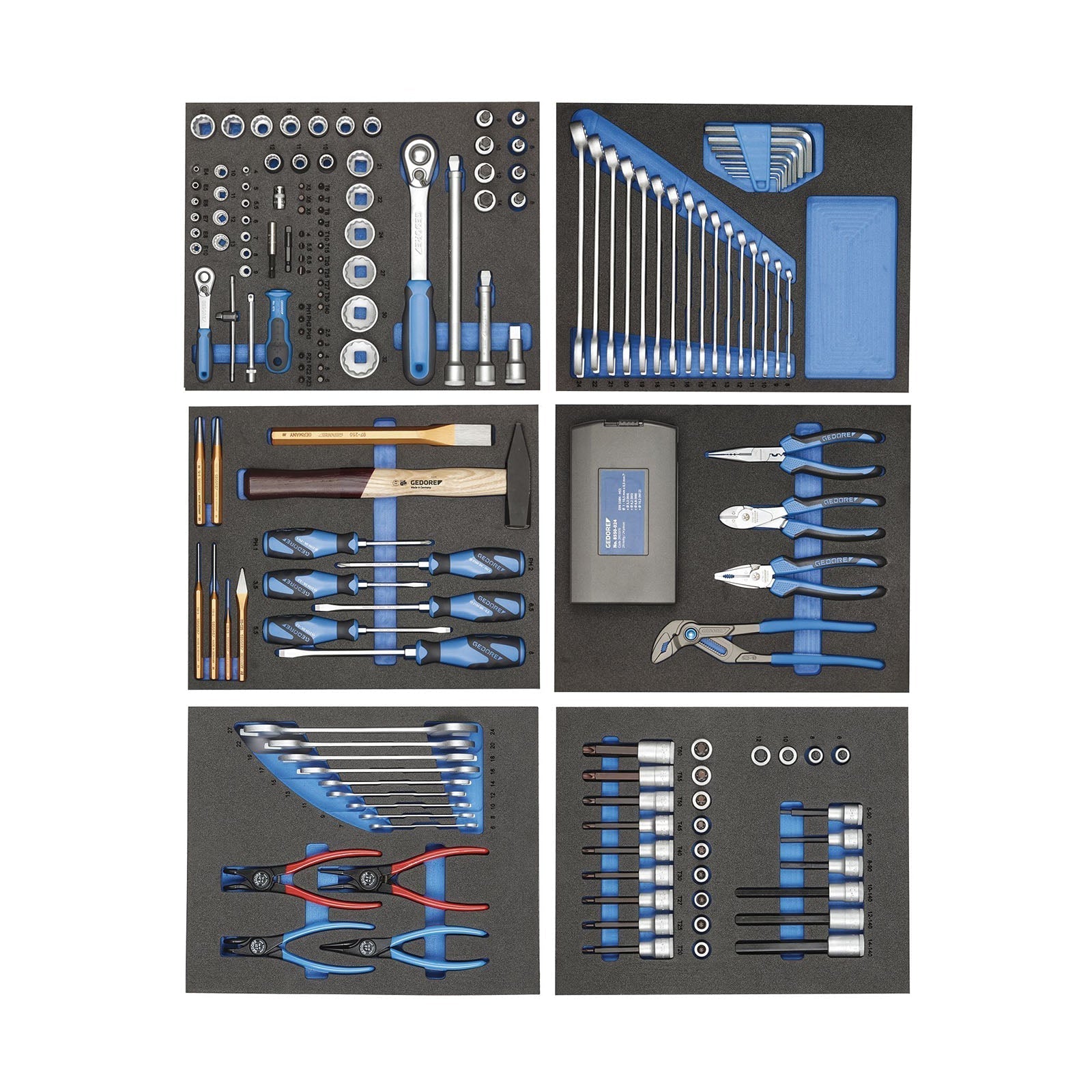 GEDORE TS - 190 - Surtido de 190 herramientas en módulos Check - Tool - Ferrotecnia