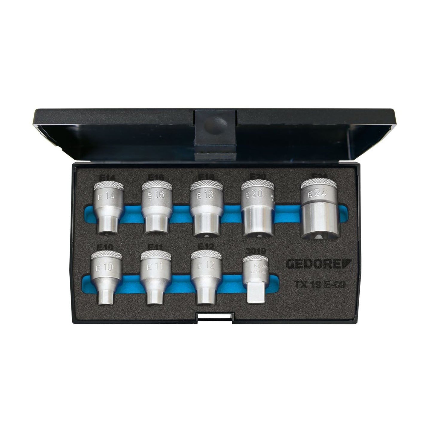 GEDORE TX 19 E - 09 - Juego de Vasos TORX® Hembra 1/2" - Ferrotecnia