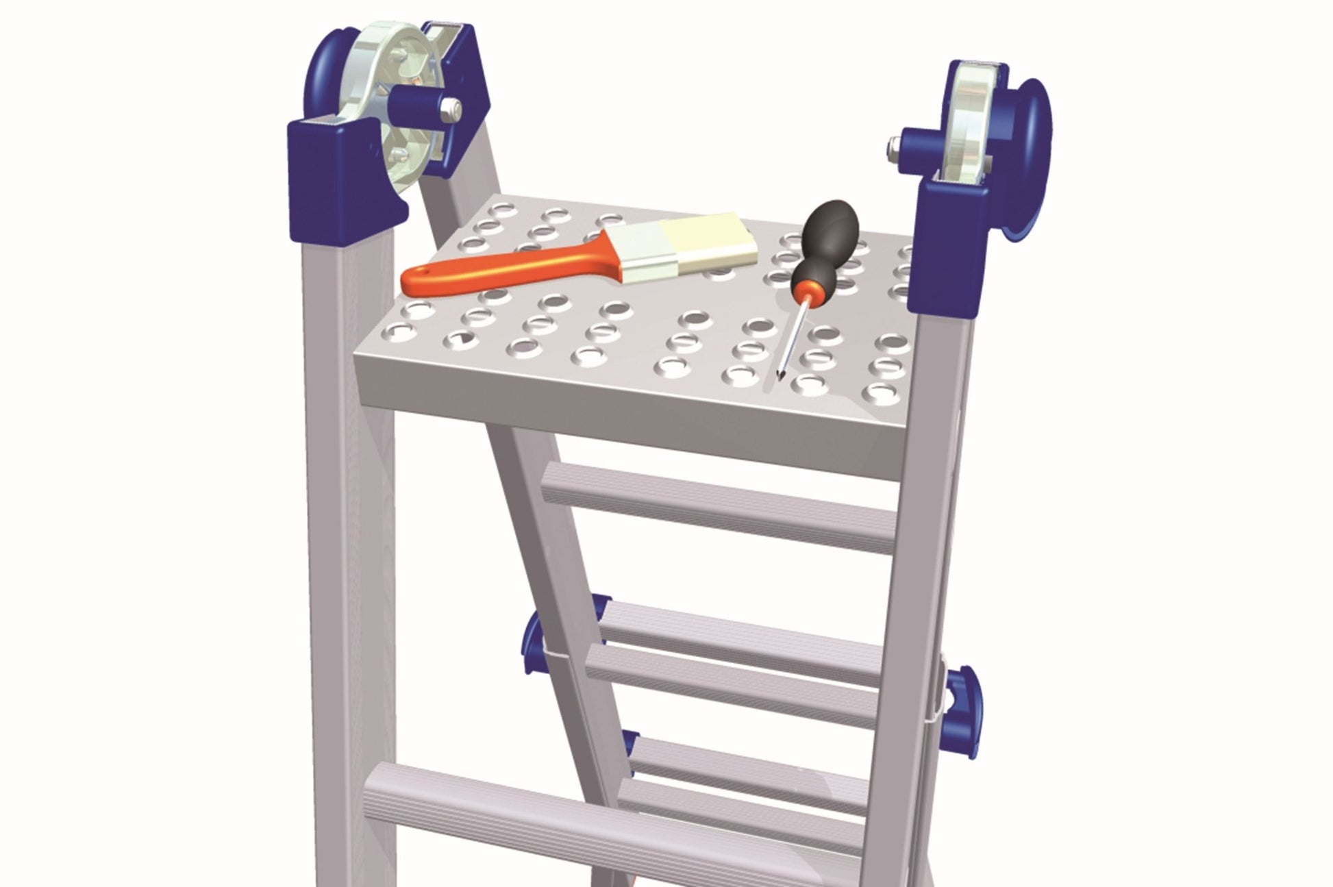 Gierre D4038 - Plataforma de almacenamiento para escaleras multifunción telescópica PEPPina PRO - Ferrotecnia