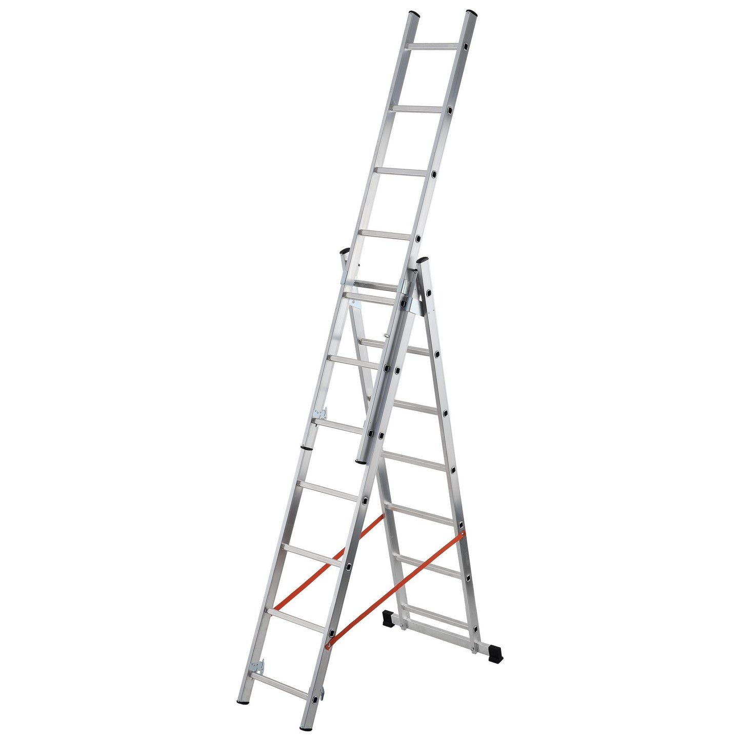 Gierre 3-section combination ladder with Modula straight stabiliser