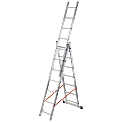 Gierre 3-section combination ladder with Modula straight stabiliser