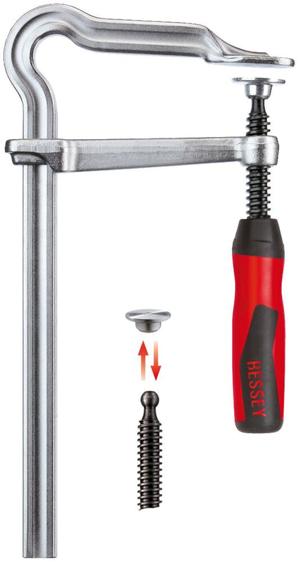 Bessey GM16Z2K - Tornillo de apriete con mango bicomponente Bessey Omega GMZ 160/80 - Ferrotecnia