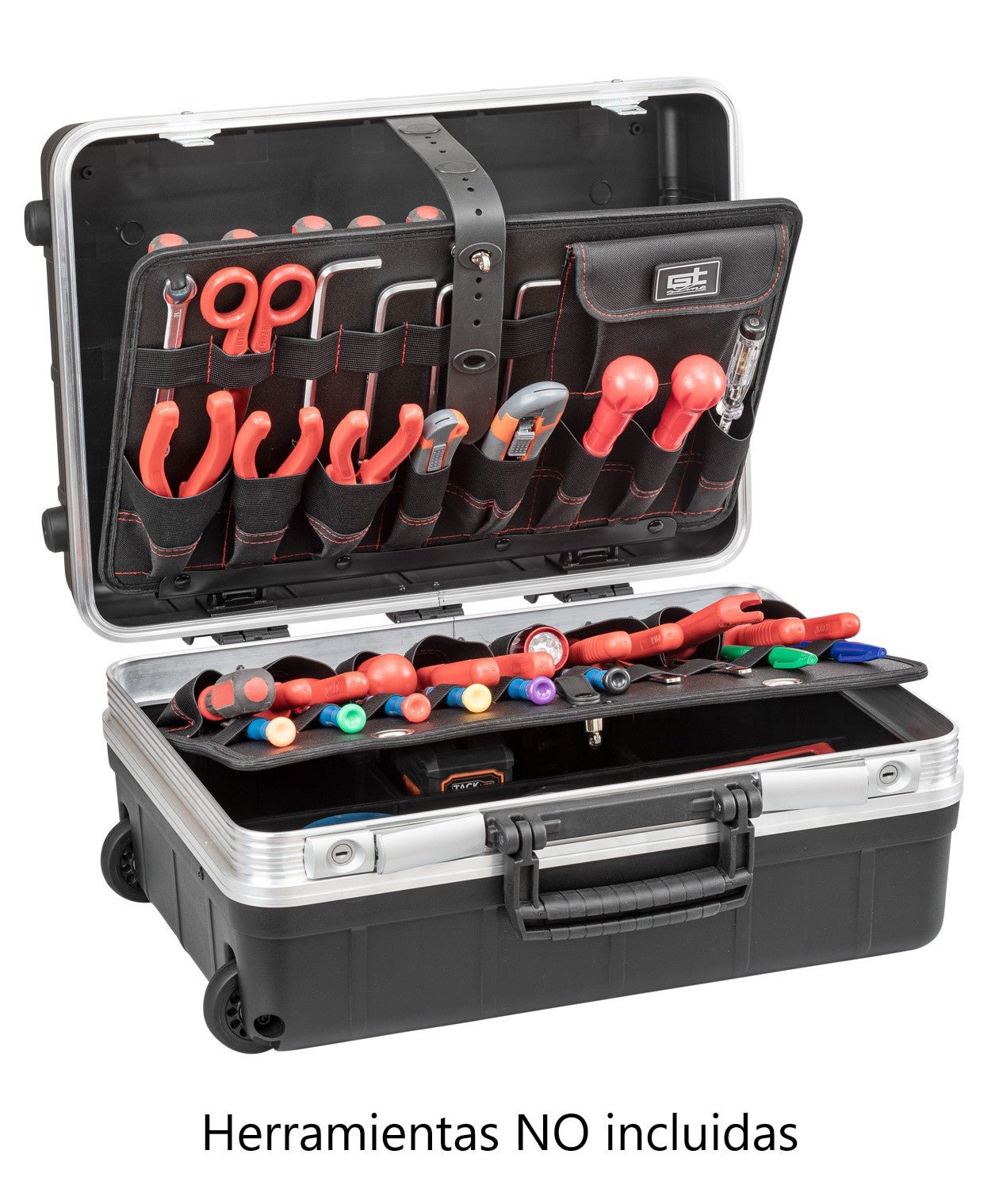 GT Line REVO21WHPTS - Maleta portaherramientas con ruedas y bolsillos elásticos Revo21 - Ferrotecnia