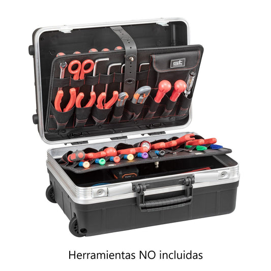 GT Line REVO21WHPTS - Maleta portaherramientas con ruedas y bolsillos elásticos Revo21