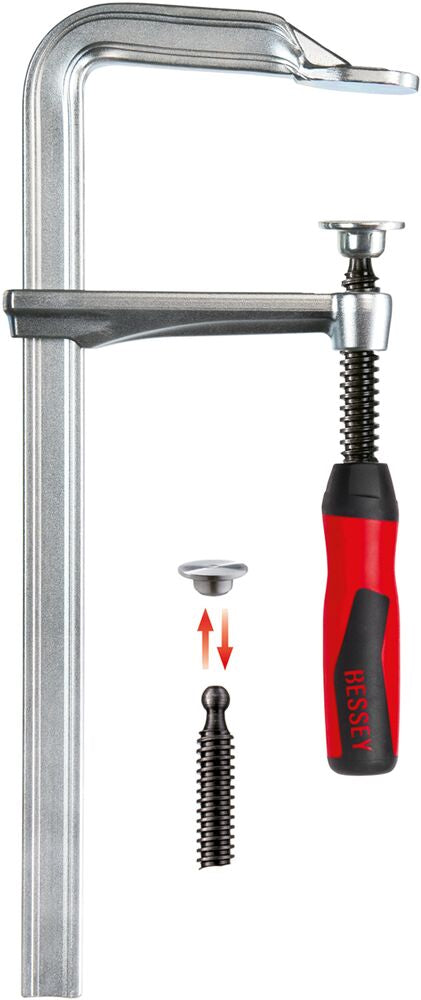 Bessey GZ252K - Tornillo de apriete todo acero con mango bicomponente Bessey GZ 250/120 - Ferrotecnia