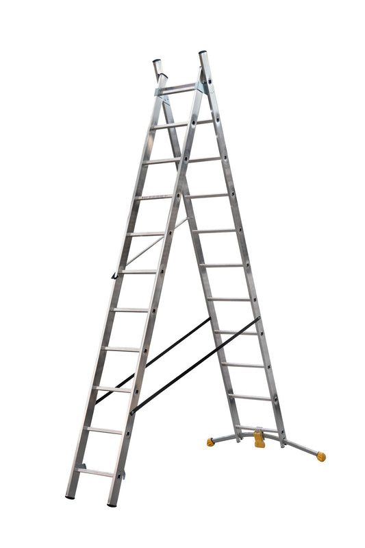 Hailo Escalera combinada de 2 tramos con estabilizador curvo HobbyLOT - Ferrotecnia