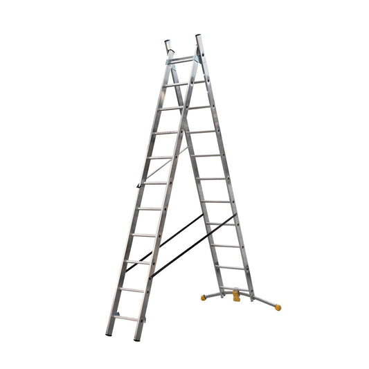 Hailo Escalera combinada de 2 tramos con estabilizador curvo HobbyLOT - Ferrotecnia