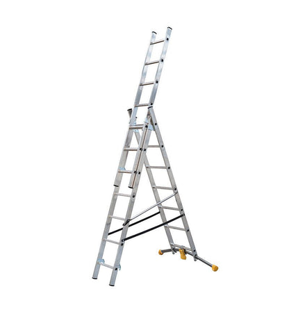 Hailo Escalera combinada de 3 tramos con estabilizador curvo HobbyLOT - Ferrotecnia