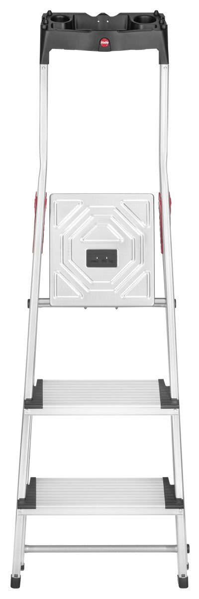 Escalera Hailo L80 ComfortLine 3 peldaños en vista frontal