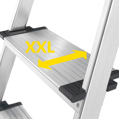 Peldaños extra-anchos en Escalera Hailo L80 ComfortLine