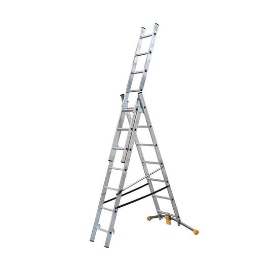 Hailo 3-section combination ladder with curved stabiliser HobbyLOT