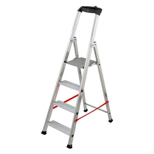 Hailo Escalera de tijera profesional con peldaño ancho Alu PRO