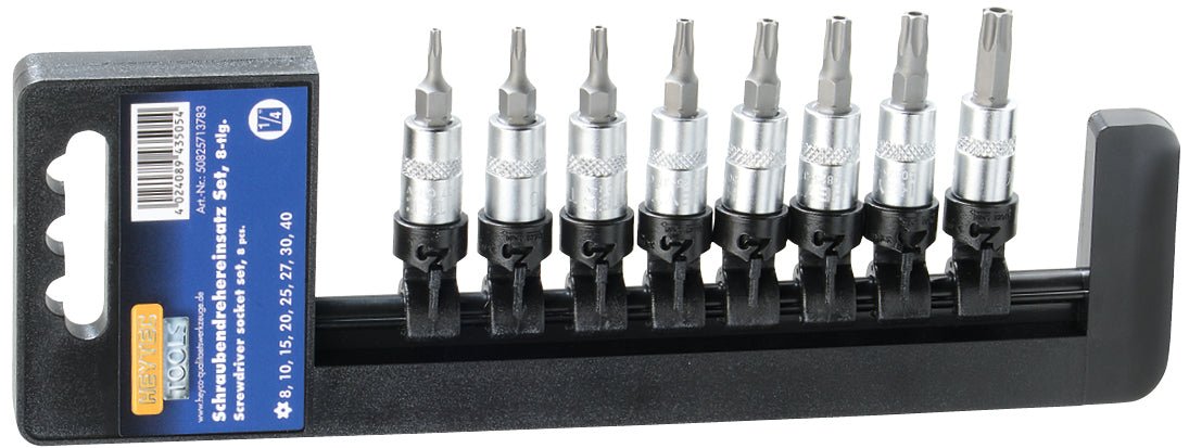 HEYTEC 50825713783 - Juego vasos atornillador Torx TR 1/4" 50825 - 7137 - Ferrotecnia