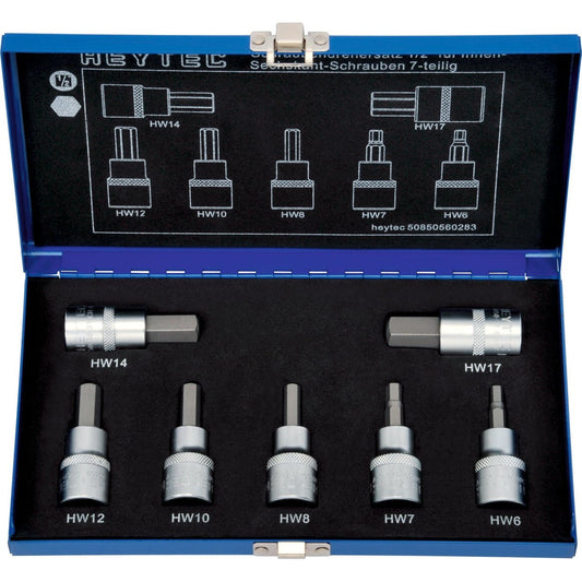 HEYTEC 50850560283 - Juego vasos atornillador hexagonales 1/2" 5086301