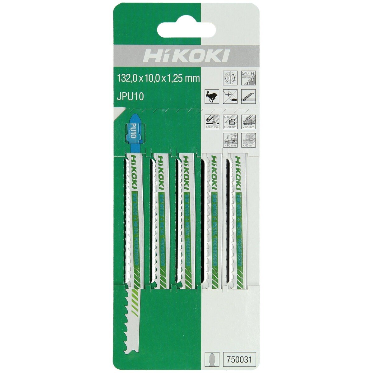 Hikoki 750031 - 5 hojas de sierra de calar madera+metal BIM JPU10/T345XF