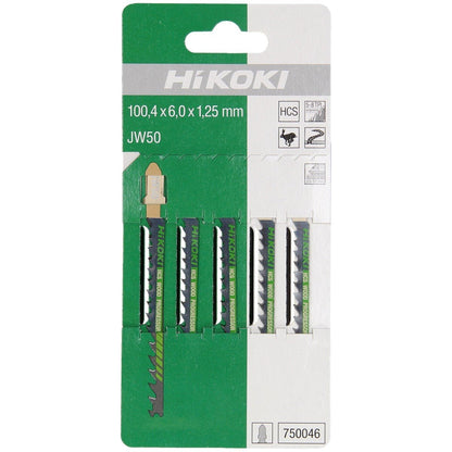 Hikoki 750046 - 5 hojas de sierra de calar madera HCS JW50/T244D