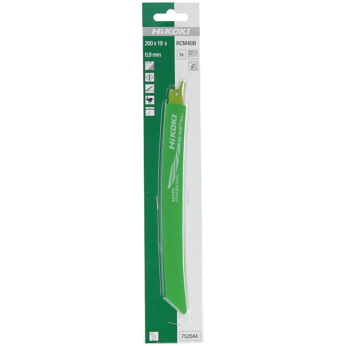 Hikoki 752044 - 3 hojas de sierra de sable acero inoxidable BIM RCM40B/No. 342