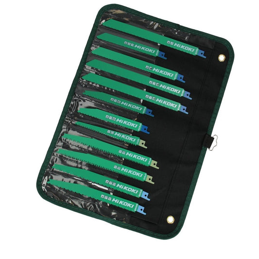 Hikoki 752049 - Bolsa enrollable hojas de sierra sable, juego 12 piezas