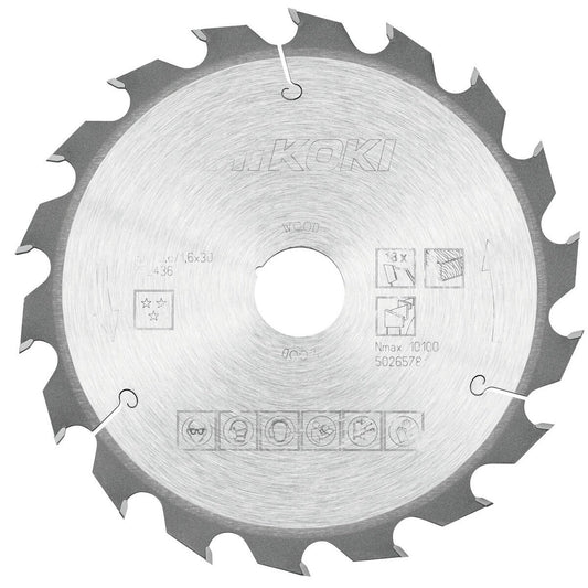 Hikoki 752436 - Hoja de sierra TCT madera 190x30xZ18 diente alterno