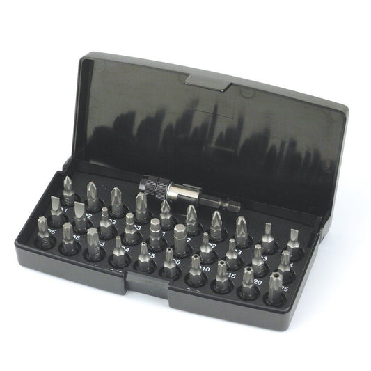 Hikoki 753000 - Caja de puntas 1/4", 31 piezas, 25 mm, incl. portapuntas magnético, cambio rápido