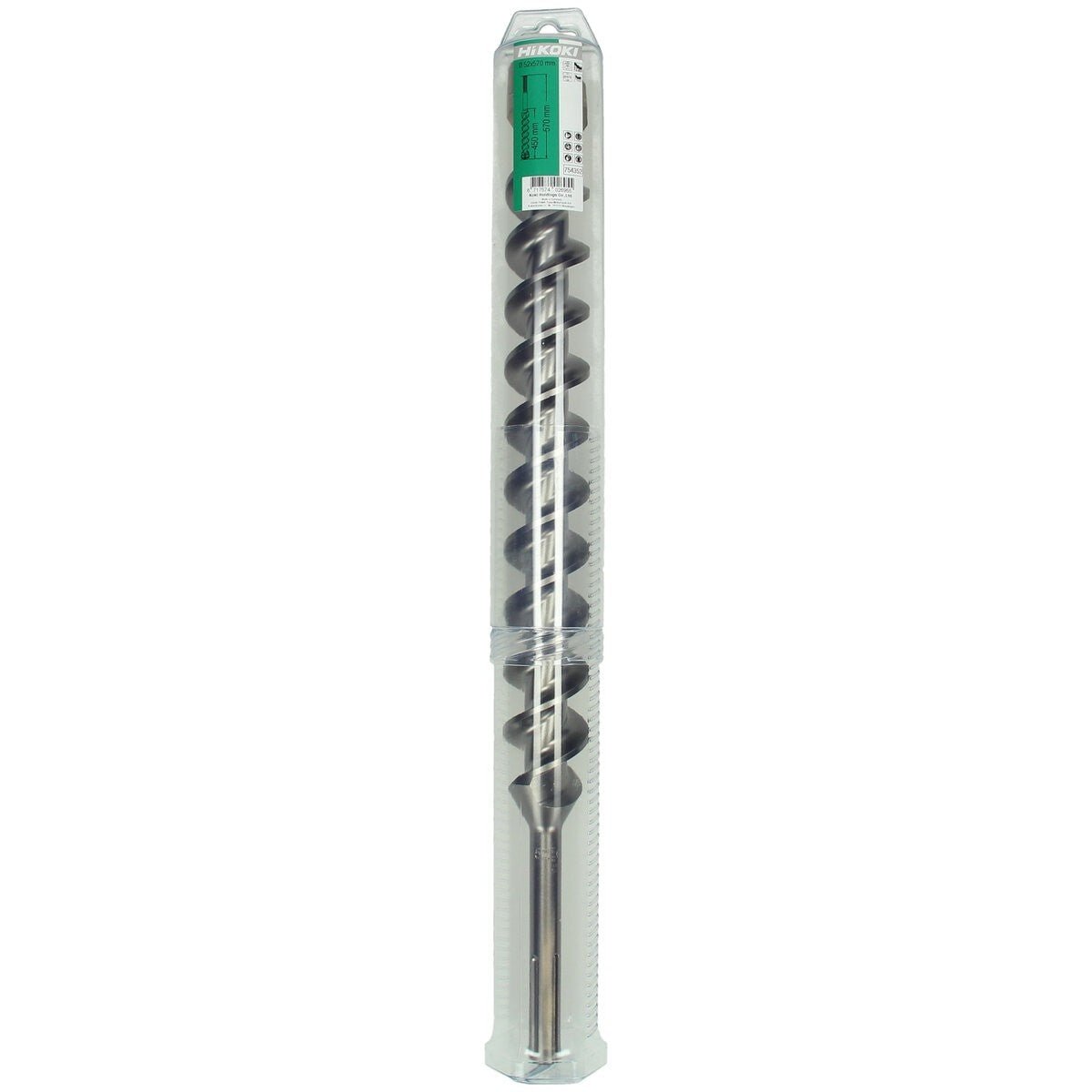 Hikoki 754352 - Broca para martillo SDS-Max 4 cortadores 52 x 450/570 mm