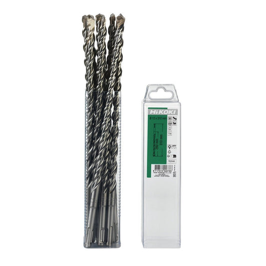 Hikoki 782646 - 10 brocas para martillo SDS-Plus 2 cortadores 12 x 260/310 mm