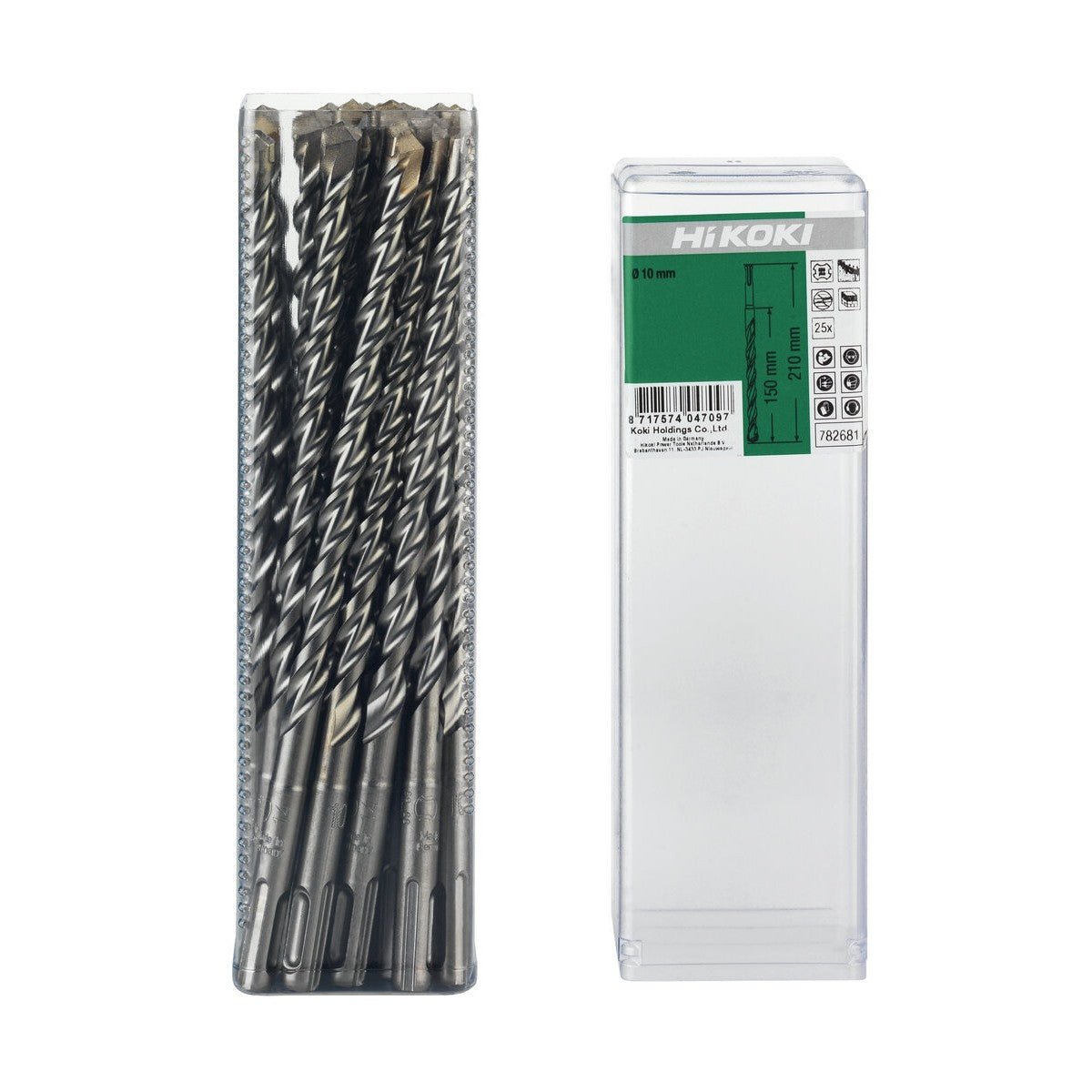 Hikoki 782676 - 25 brocas para martillo SDS-Plus 2 cortadores 8 x 200/260 mm