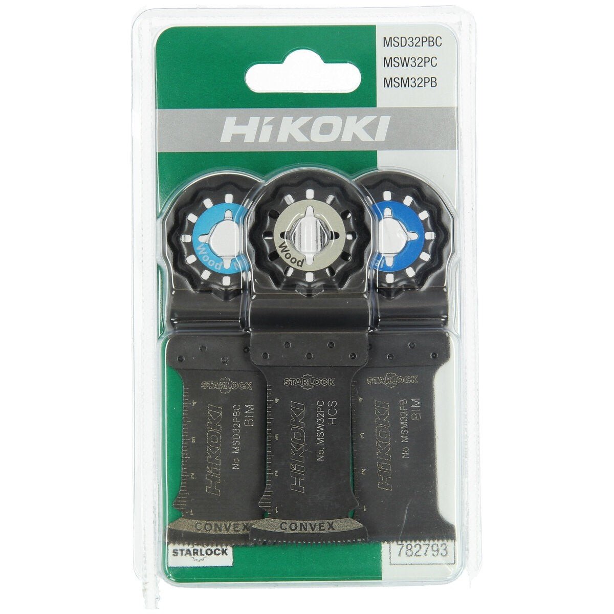 Hikoki 782793 - Juego de cuchillas multiherramienta 3 piezas; STARLOCK MSD32PBC/MSW32PC/MSM32PB