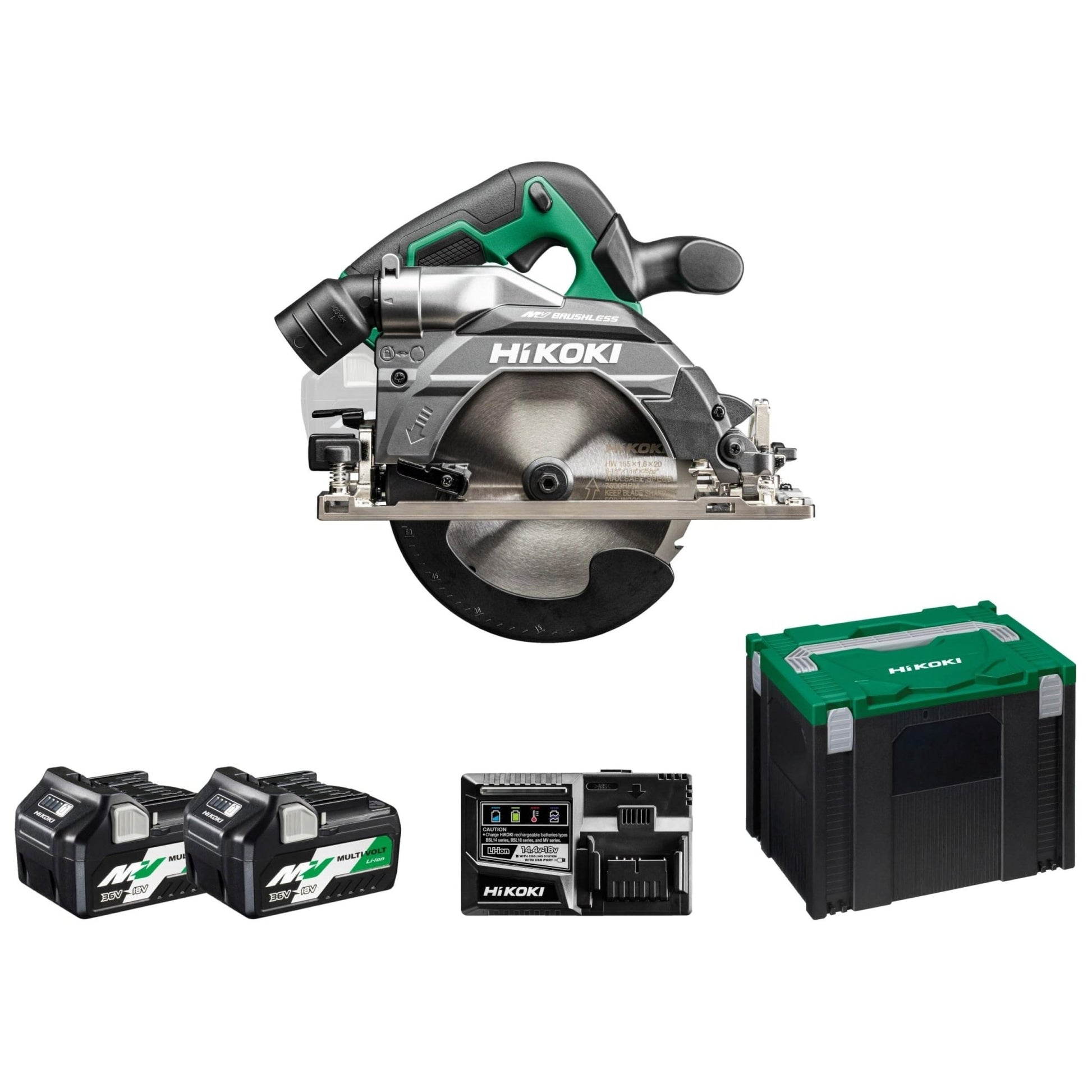 Hikoki C3606DBWPZ - Sierra circular a batería 36V MultiVolt 165 mm sin escobillas con maletín - Ferrotecnia