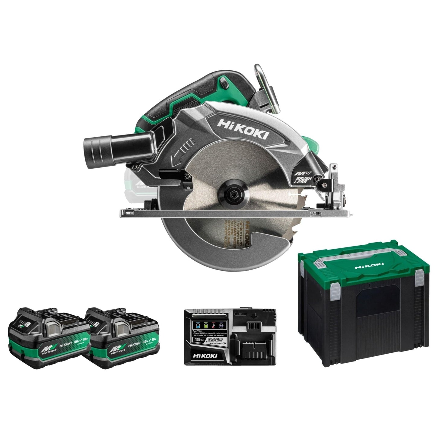 Hikoki C3607DBWRZ - Sierra circular a batería 36V MultiVolt 190 mm 2x2,5Ah con maletín - Ferrotecnia
